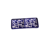 Hebron Ceramic Blue bowl SMALL 2 SECTION RECTANGLE PLATE