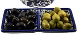 Hebron Ceramic Blue bowl SMALL 2 SECTION RECTANGLE PLATE
