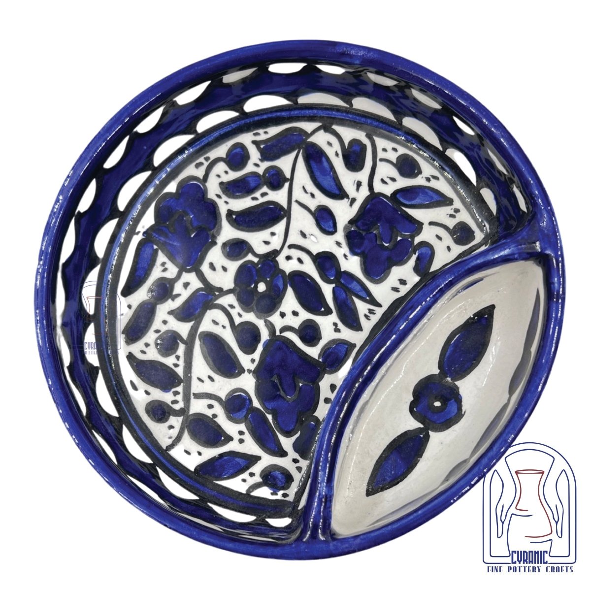 Hebron ceramic pottery Divided plate Zaitoun