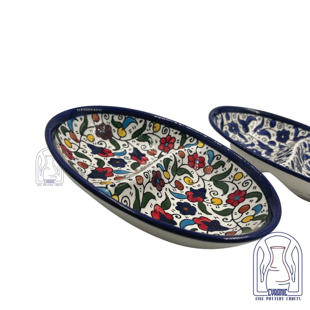 Hebron ceramic pottery Pan Divided Plate