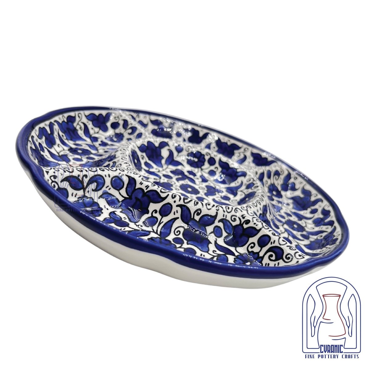 Hebron ceramic pottery Plate Divided