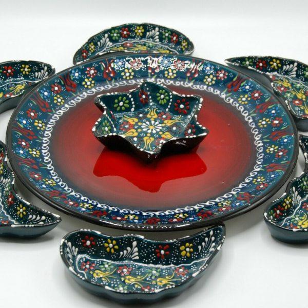 High Quality Breakfast Set, Decorative Bowl Set, Ceramic Set, Serving Set, Mezze Set, Turkish Ceramic Food Serving Set