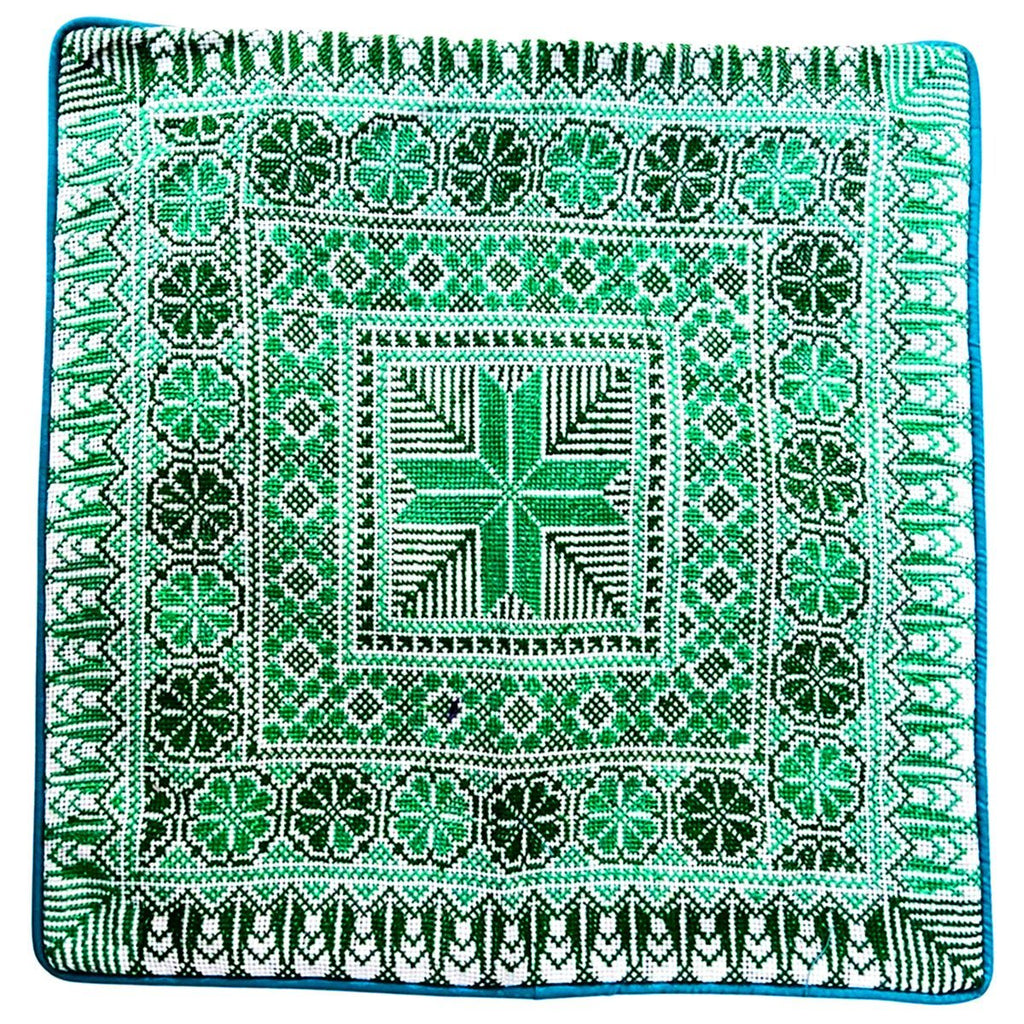 High Quality Handmade Embroidery Cushion Cover Green