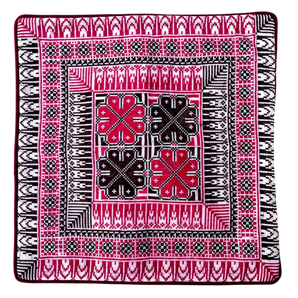 High Quality Handmade Embroidery Cushion Cover Pink & Black