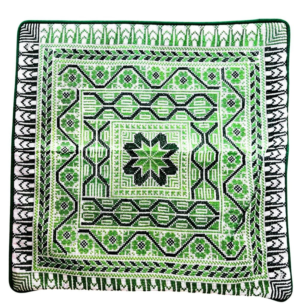 High Quality Handmade Embroidery Cushion Green Cover