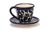 High Quality Palestinian Floral COFFEE CUP WITH SAUCER 4 OZ