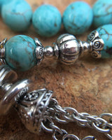 High Quality Turquoise Prayer Beads and Hand Calligraphy Wooden Nabataeans Box Set