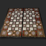 High Quality Wooden Backgammon and Chess with Stones, chips and dice