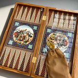High Quality Wooden Iranian Backgammon and Chess with Stones, chips and dice