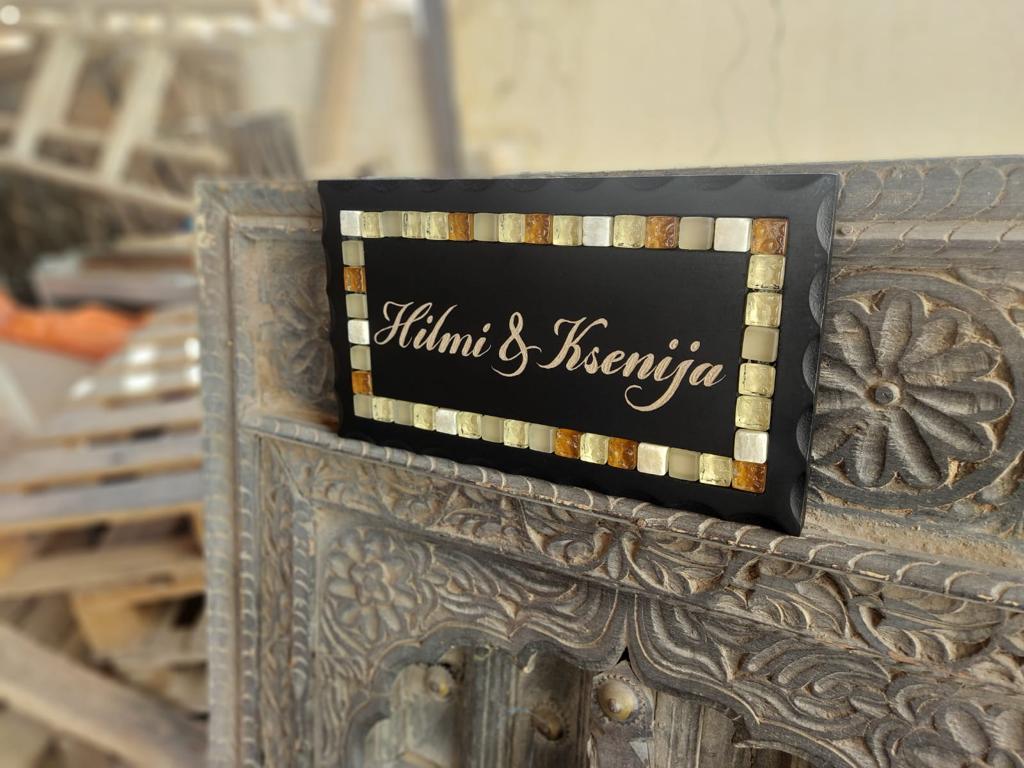 Home Sign Door Name Sign Stones Mosaics Handmade