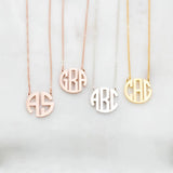 Dainty Monogram Necklace • Custom Block Monogram Initials Necklace • Personalized Name Jewelry • Bridesmaids Gifts