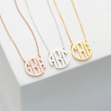 Dainty Monogram Necklace • Custom Block Monogram Initials Necklace • Personalized Name Jewelry • Bridesmaids Gifts