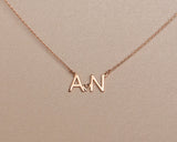 Personalized Initial Necklace with a Heart, Dainty silver necklace, Letter necklace, Monogram Necklace