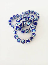 Blue Beads Evil Eye Bead Palm Charm Bracelet Elastic Couple Luck