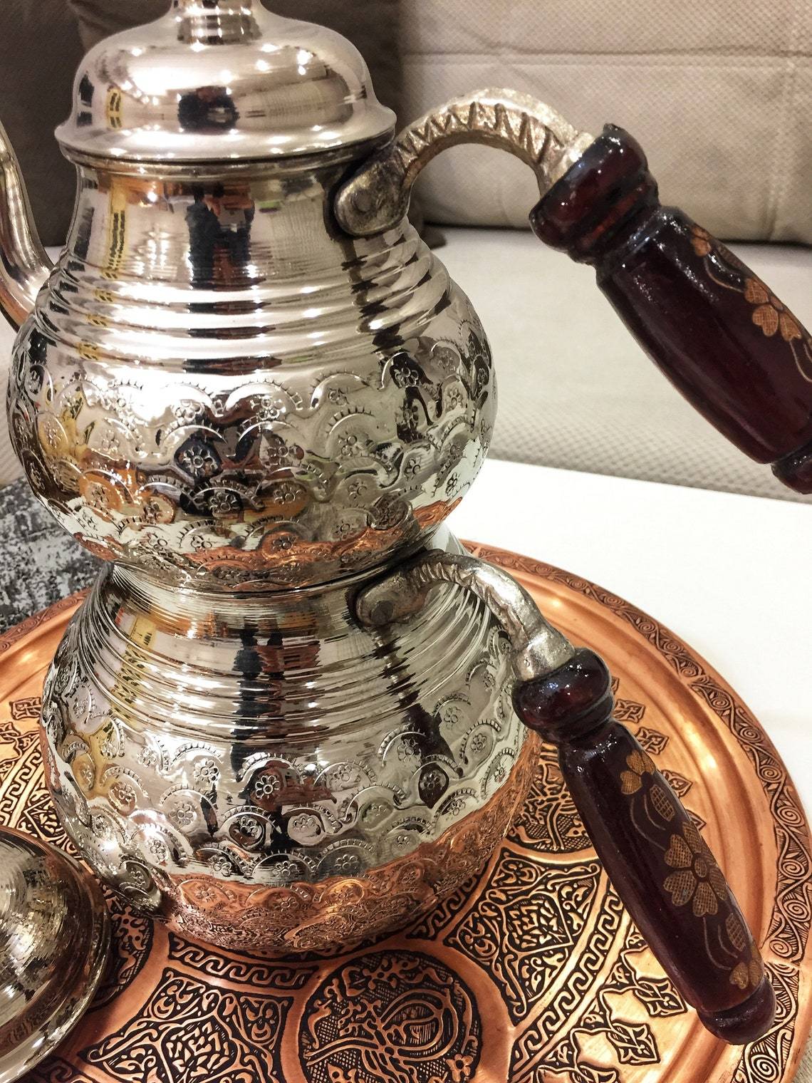 Handmade Copper Kettle, Vintage Style Tea Kettle, Herbal Teapot, Coffee Samovar Pot