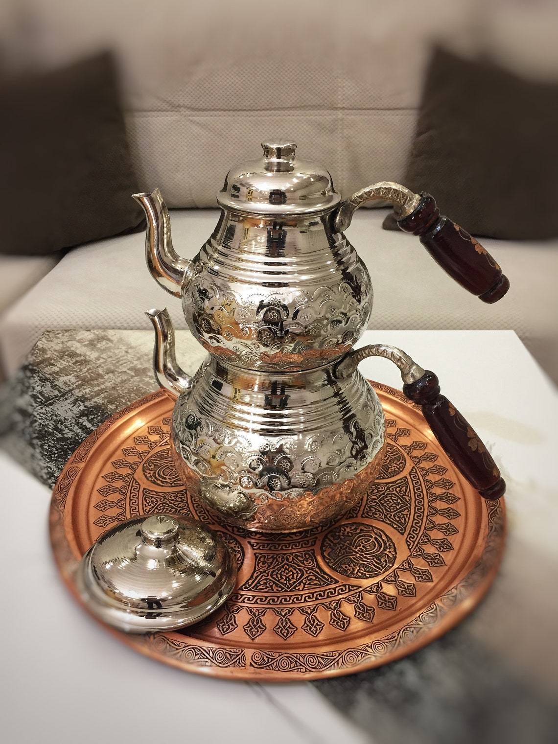 Handmade Copper Kettle, Vintage Style Tea Kettle, Herbal Teapot, Coffee Samovar Pot