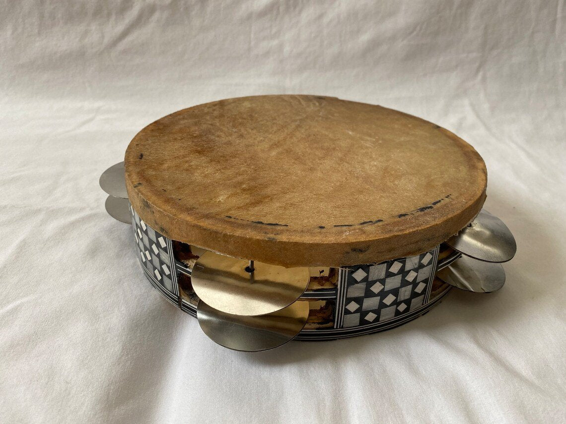 Handcrafted Arabian Daf Drum Goat and Wood