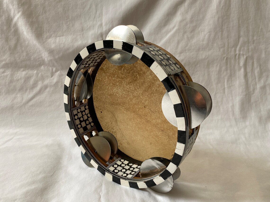 Handcrafted Arabian Daf Drum Goat and Wood
