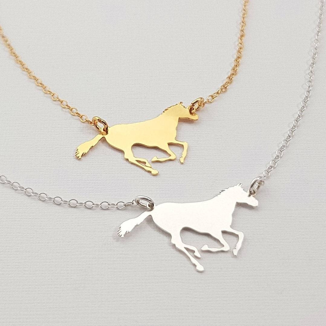 Horse necklace with on sale name