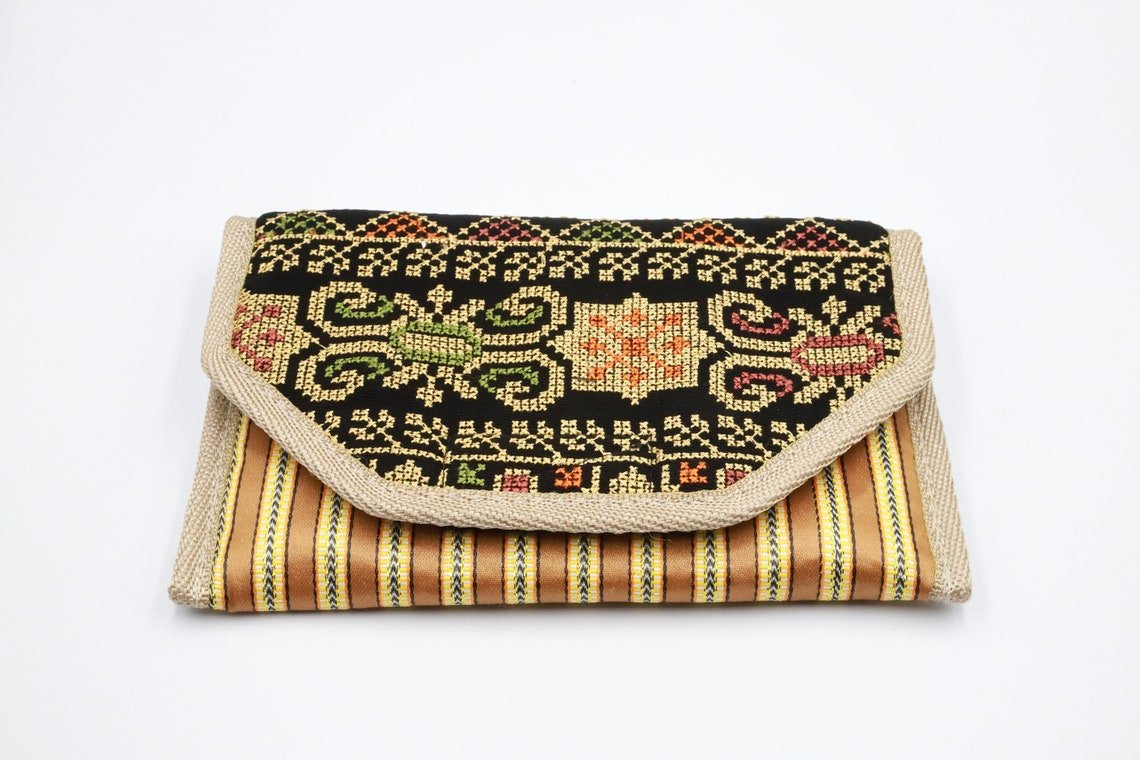 Palestinian Embroidered wallet Embroidered Palestine Tatreez Wallets