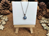 Simple Silver Evil Eye Necklace