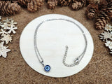 Simple Silver Evil Eye Necklace