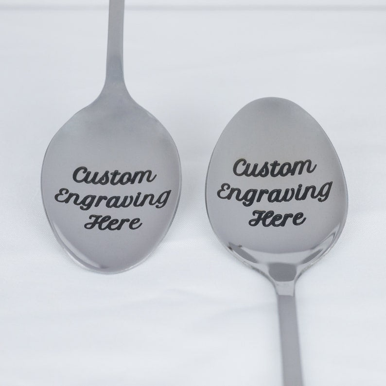 Personalized Silver Spoon Custom Silver Fork Teaspoon Engraving