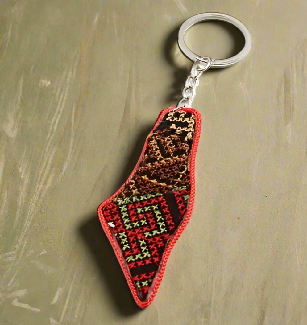 Keychain Embroidered Palestinian Map Keychain