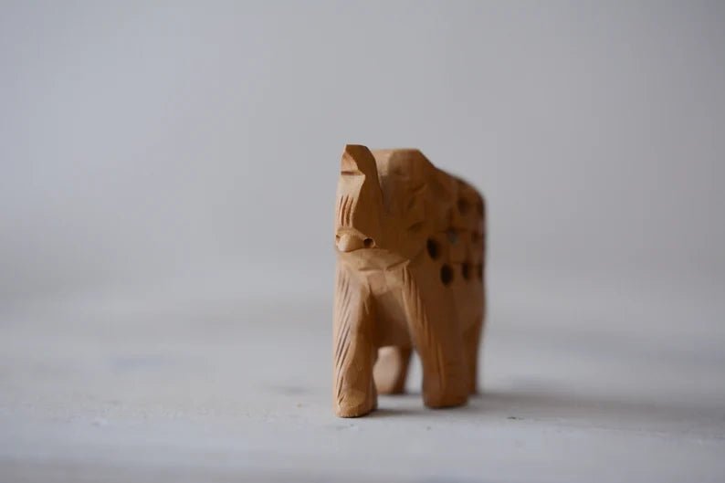 Vintage Handmade Wood Carved Pregnant Elephant with Baby Inside