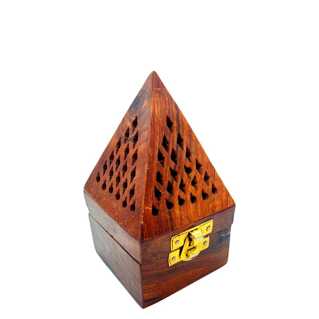 Incense Holder Handmade Wooden Pyramid Box