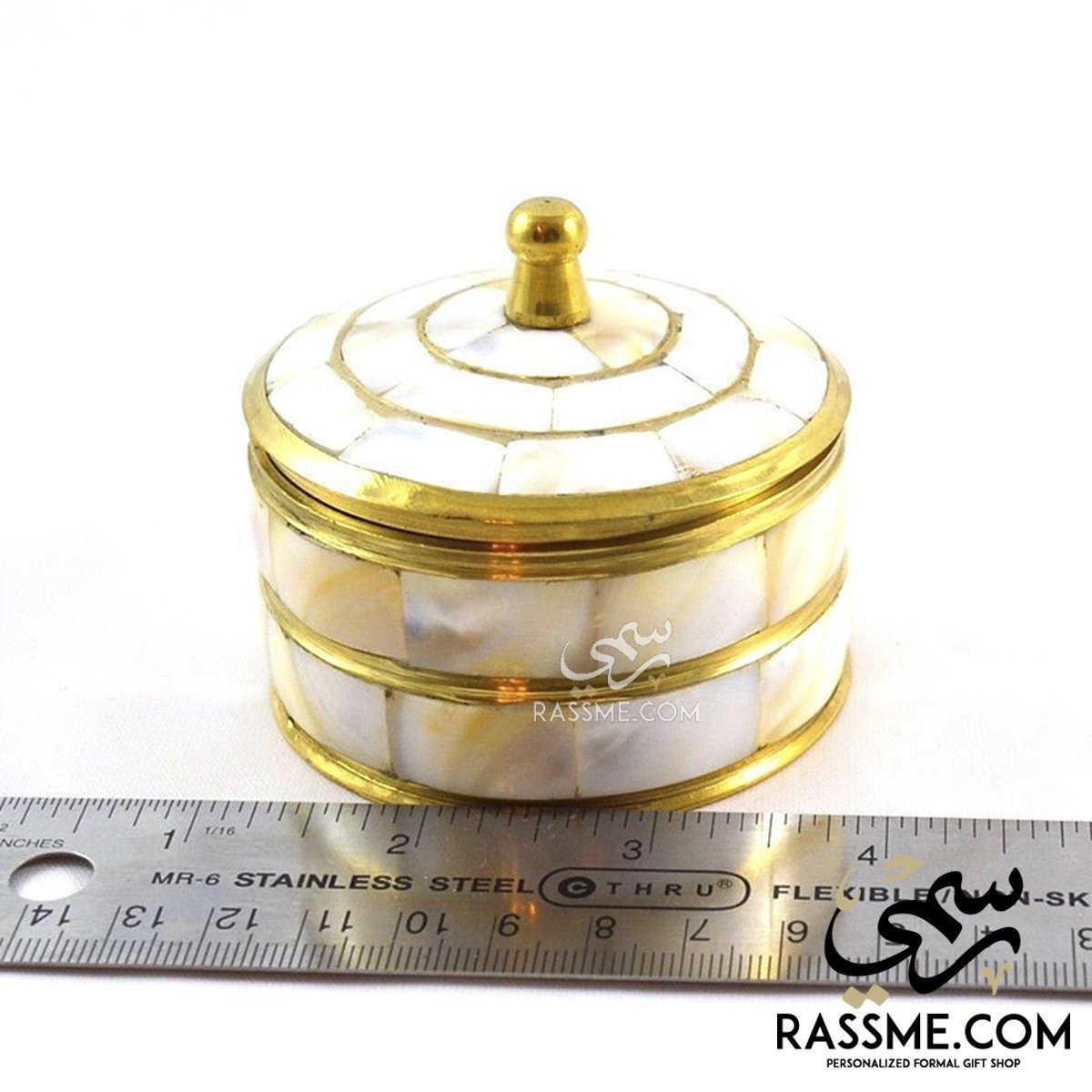 Indian Solid Brass with Mother of Pearls Box