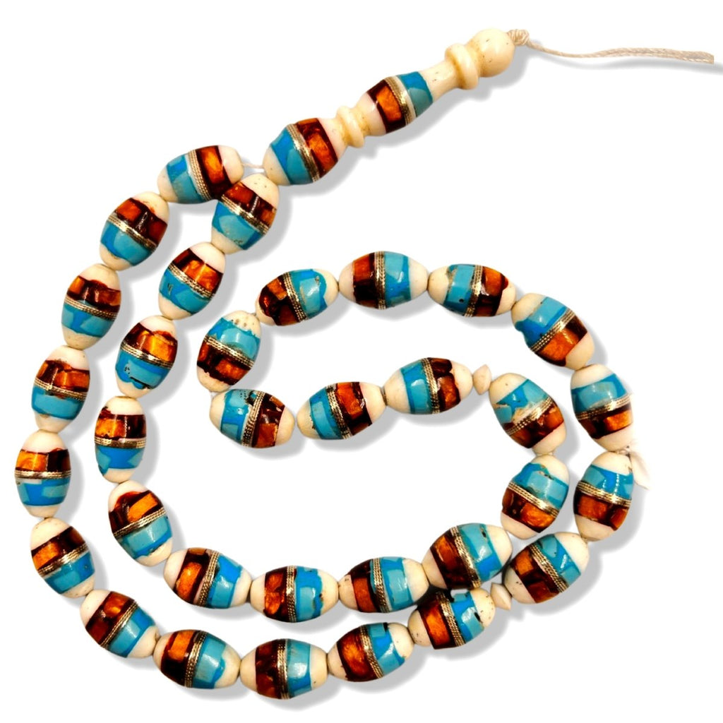 Ivory with Amber & Turquois Prayer Beads