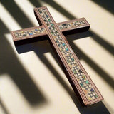 Large Wooden Mother Of Pearl Cross