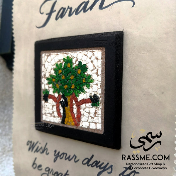 Personalized Leather Scroll Tree Message