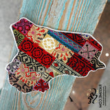 Tatreez Embroidery Iraq Map Wall Hanging Decor