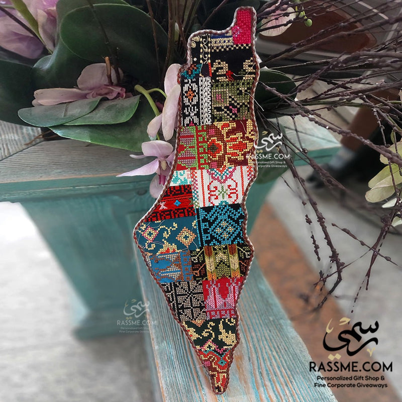 Tatreez Embroidery Palestine Map Wall Hanging Decor