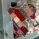 Tatreez Embroidery Iraq Map Wall Hanging Decor