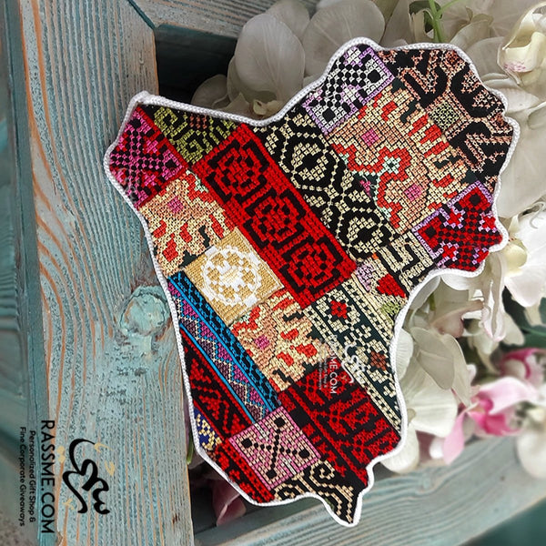 Tatreez Embroidery Iraq Map Wall Hanging Decor