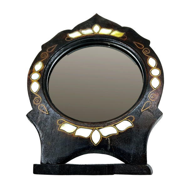 Mirror Stand Wooden With Mother of Pearl Inlaid