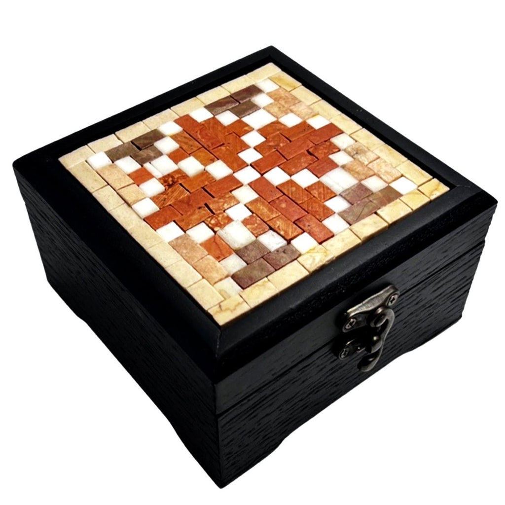 Mosaics Brown Wooden Box