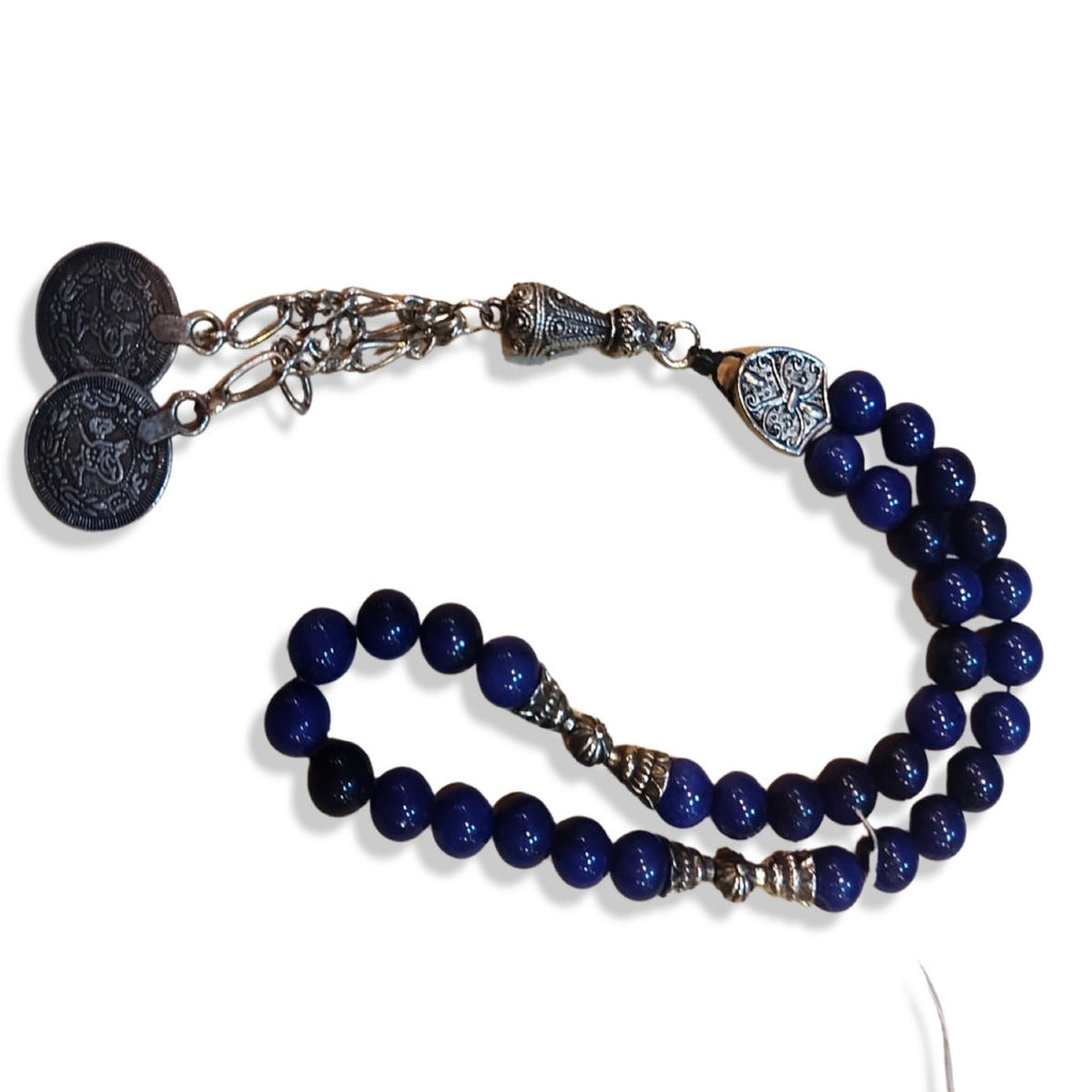 Navy Blue Stone Worry Beads Prayer Beads