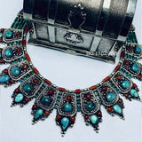 Turquoise And Brown Agate Arabian Necklace