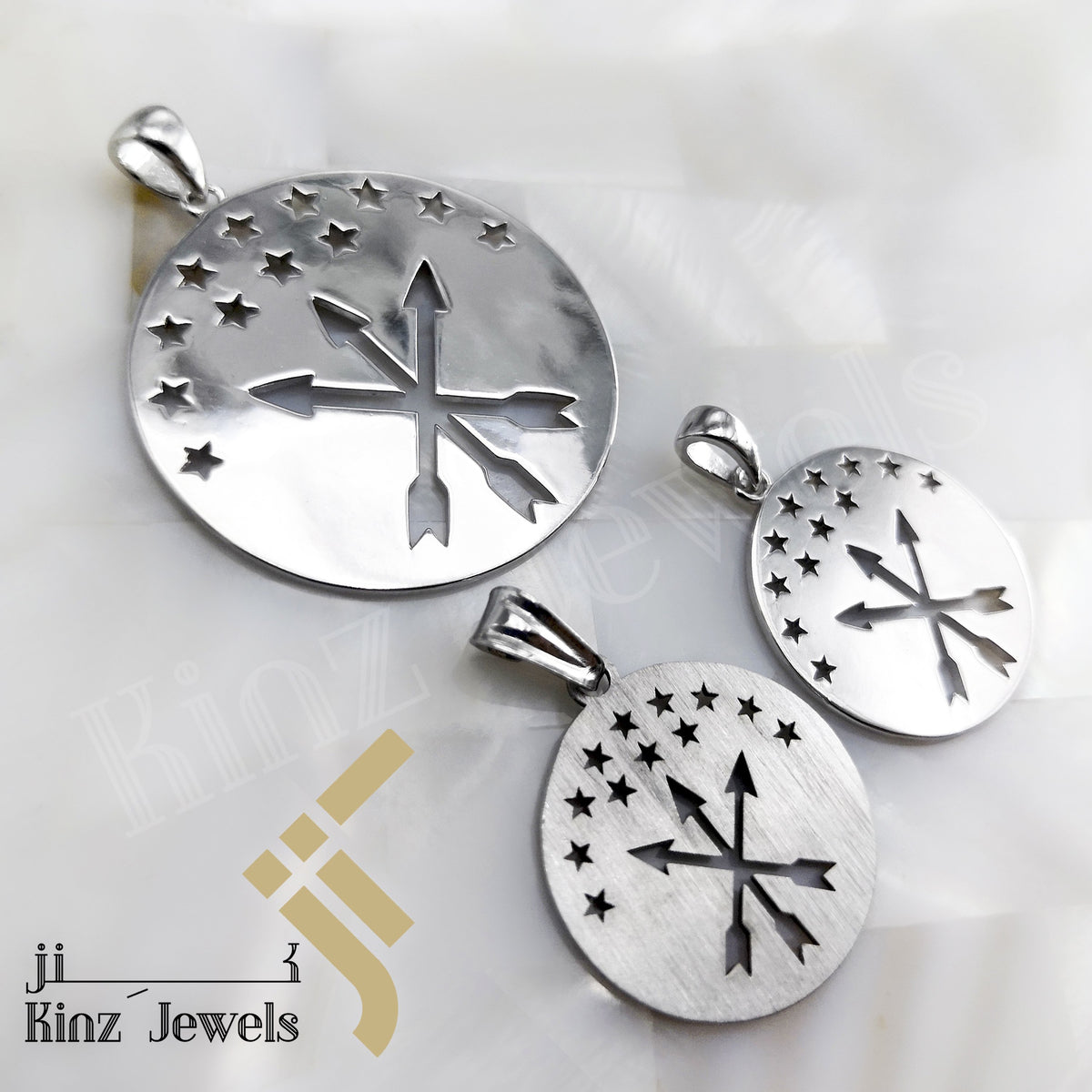 Sterling Silver Rhodium Vermeil Circassian Pendant