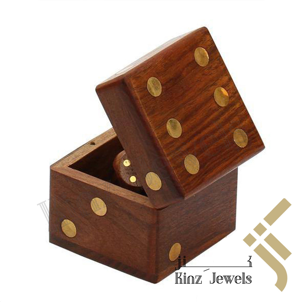 Rose Wood with Brass Dice Box