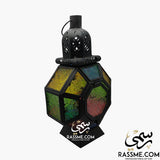 Octagon Large Arabian Ramadan Lantern Glass - Desk / Ceiling - Candle / Lamp
