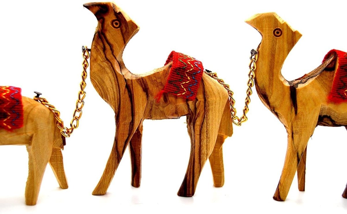 Olive Wood Camels Caravan and Donkey
