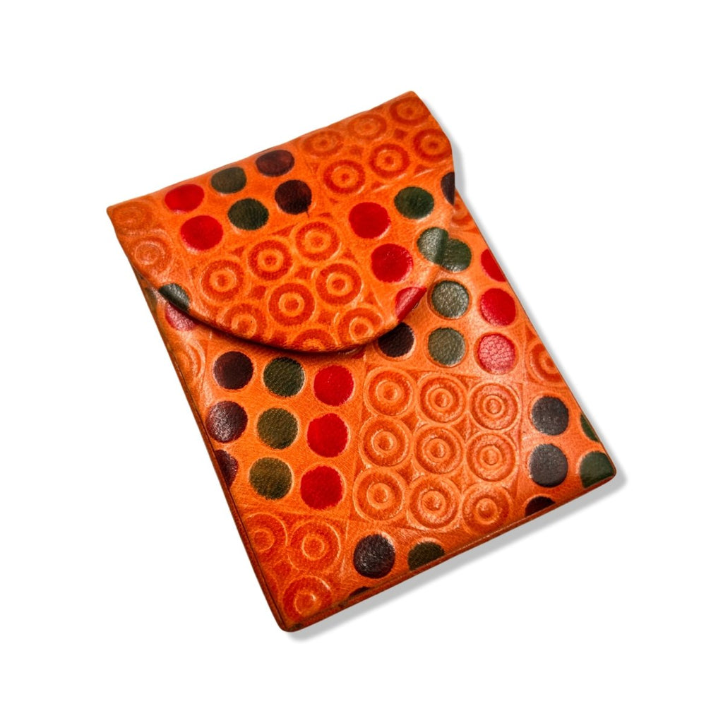 Orange Leather Cigarette Pack Case Cover