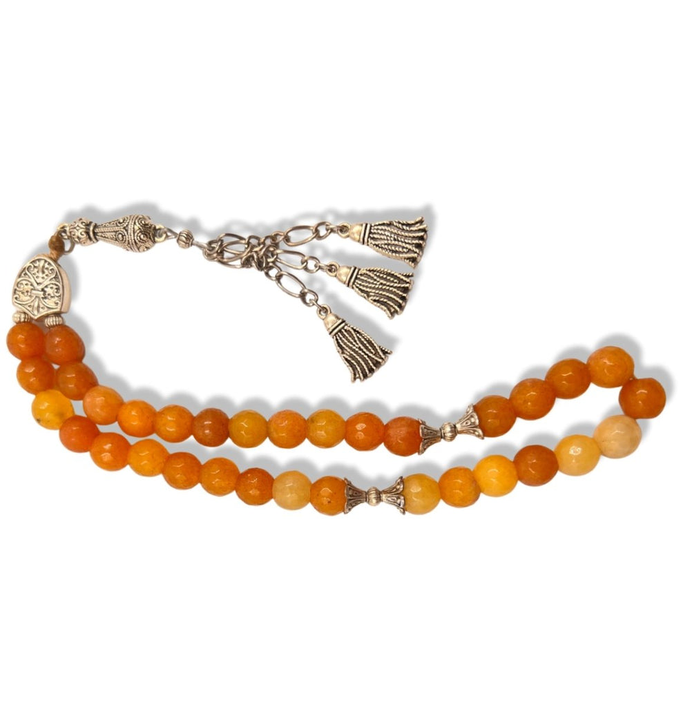 Orange Stones Worry Beads Prayer Beads
