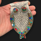 Owl Incense Stick Holder Tray Gemstone Ash Catcher