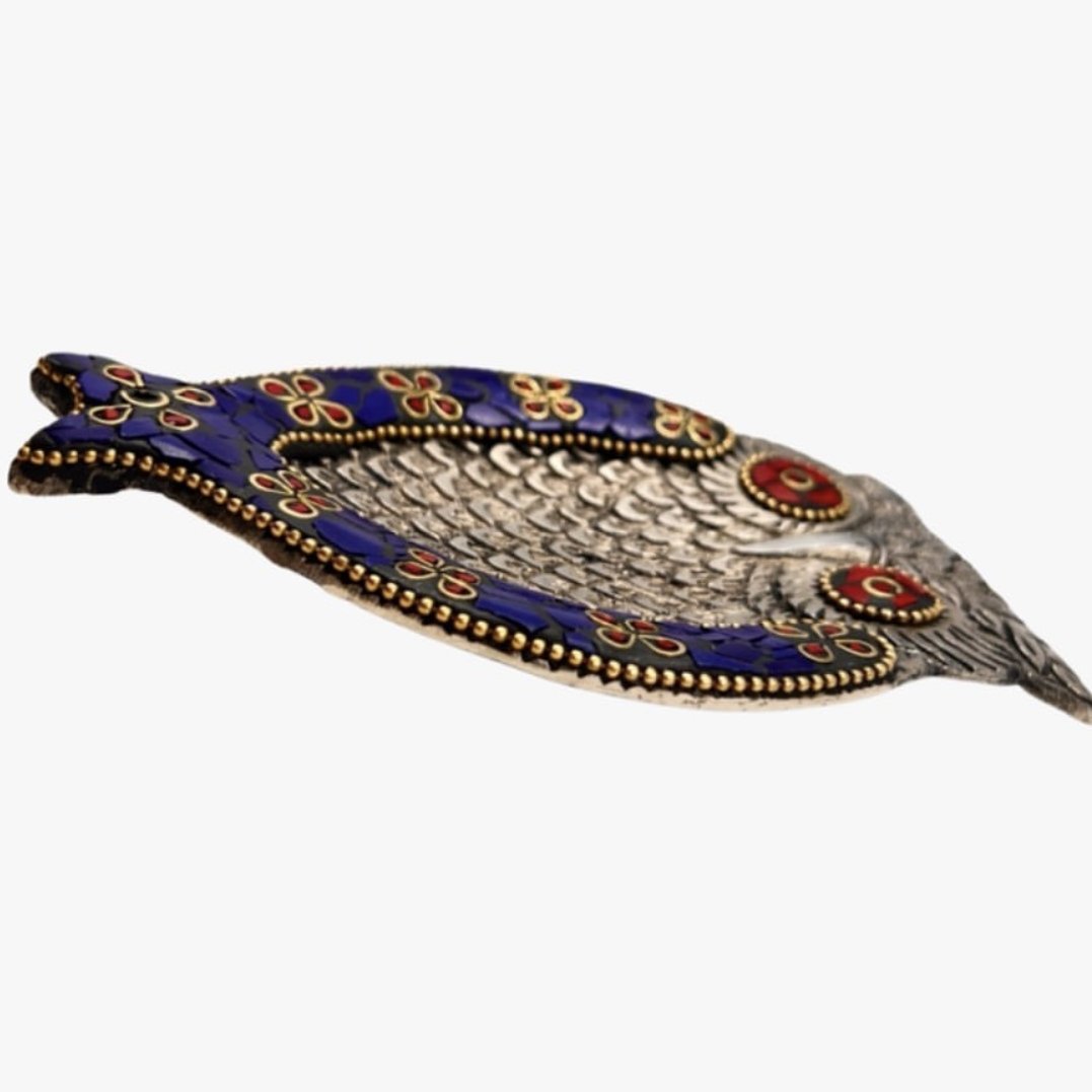 Owl Incense Stick Holder Tray Gemstone Ash Catcher